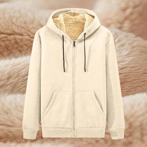 Veste à capuche 100% coton, imprimée sur mesure, avec poche, fermeture éclair sur le devant, unisexe, décontractée, pour l'été, coupe classique, couleur unie - Product Image 1