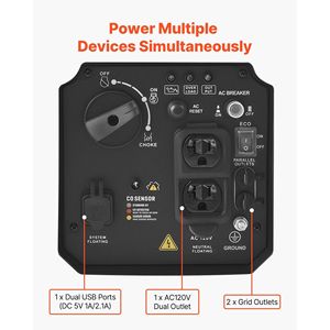 Generatore Inverter Portatile Silenzioso da 2900W di Potenza di Picco per Uso Domestico, Alimentato a Gas, Compatto ed Efficiente - Product Image 5