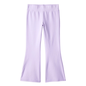 Pantalones de Punto Elásticos de Corte Regular para Niñas, Color Sólido, Pierna Acampanada, Parte Inferior Informal, Bordados, de Secado Rápido, Transpirables, Largos - Product Image 2