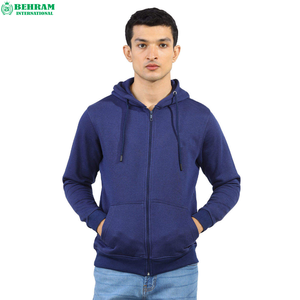 Sweat à capuche unisexe de haute qualité avec fermeture éclair, logo personnalisé imprimé, prix de gros, vêtements décontractés pour hommes, tissu français, fournisseur OEM 100% - Product Image 1