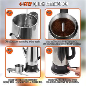 Cafetière électrique à 12 tasses en acier inoxydable 304 avec fonction de maintien au chaud et poignée résistante à la chaleur - Product Image 4