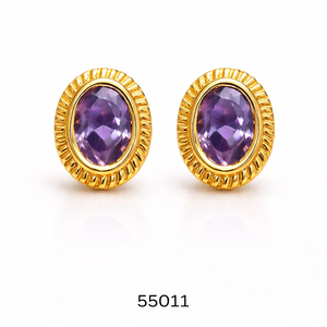 อัญมณีแฟชั่นสีทองต่างหูเม็ดเดี่ยวแบบดั้งเดิมสำหรับผู้หญิงและผู้หญิงได้รับการรับรองจากบุคคลที่สาม - Product Image 1