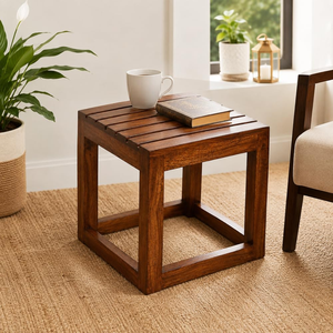 Solid <b>Wooden</b> <b>Stool</b> Handcrafted Durable <b>Wooden</b> Seating <b>Stool</b> for Home Kitchen Bedroom <b>Bathroom</b> and Living Room Use - Product Image 5