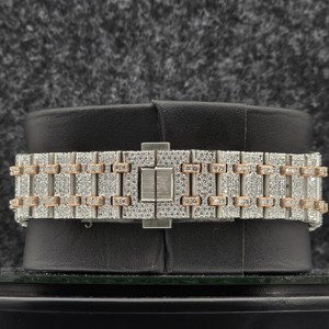 Reloj Mecánico Iced Out con Moissanita, 40mm, Automático, Cristal de Zafiro, Acero Inoxidable, Esfera Redonda, Manecillas, Correa de 20mm para Hombre - Product Image 4