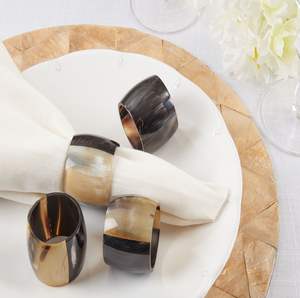 Anneau de serviette élégant en corne naturelle, décoration de table pour dîners et événements, porte-serviettes artisanal pour tables, au meilleur prix - Product Image 4