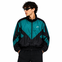 Vestes de sport unisexes en nylon rétro color block personnalisables pour hommes, coupe-vent léger à fermeture éclair, style streetwear, fournisseur de vêtements d'extérieur.