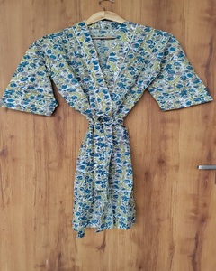 Nouvelle Robe Kimono Imprimée à la Main en Coton Floral Respirant à Manches Longues – Vêtement de Nuit pour Femme – Fournisseur en Gros - Product Image 1