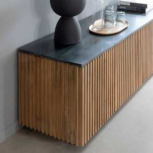 Soporte para TV Vandana Vertex Terra en madera de mango y mármol - Product Image 2