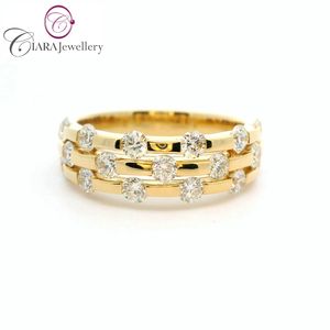 แหวนค็อกเทลประดับเพชรสีเหลืองทอง18K แบบคลาสสิกหรูหรา - Product Image 1