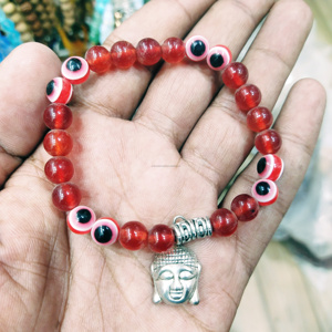 Venta al por mayor de pulseras de cristal natural de 8mm con dijes verde Aventurina citrino pirita amatista Rudraksha amor relación suerte - Product Image 5