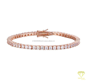 Bracelet tennis unisexe en argent sterling 925 plaqué or avec diamants moissanite VVS, articles promotionnels - Product Image 2