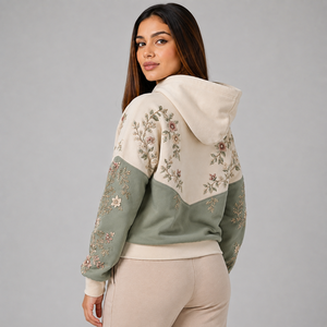 Sweat à capuche décontracté pour femme avec broderie, logo personnalisé, en molleton de coton doux, chaud et respirant, style streetwear, à prix abordable - Product Image 5