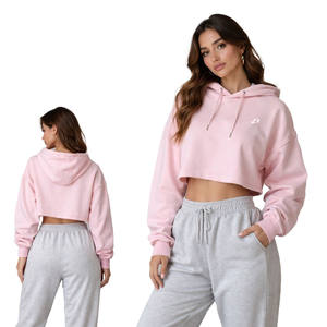 Sudadera Corta para Mujer, 100% Algodón, Estilo Holgado, Personalizable con Logotipo, 350GSM, Sudadera Moderna para Mujer - Product Image 1