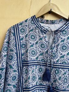 Robe maxi à imprimé floral bohème pour femmes, taille plus, robe d'été en coton avec broderie et pompon, style décontracté, robe maxi longue - Product Image 4