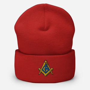 Bonnet franc-maçon, symbole maçonnique brodé, bonnet à revers, cadeau maçonnique, plusieurs couleurs, bonnets tricotés personnalisés - Product Image 6