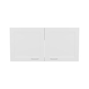 Zurich White Double-Door Wall Cabinet for <b>Kitchen</b> Wide One-<b>Shelf</b> Storage <b>Unit</b> - Product Image 3