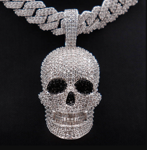 Nuevo Colgante de Calavera de Plata de Ley con Moissanita, Estilo Hiphop, Joyería de Lujo Brillante para Hombre y Mujer - Product Image 4