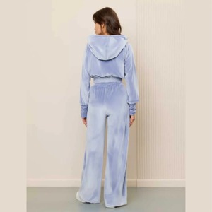 Custom Body Velvet Jogging Tracksuit Y2K Womens Clothing Embroidery <b>Patch</b> Logo Velour <b>Jacket</b> and Tall Girl Pants Two Piece Sets - Product Image 2