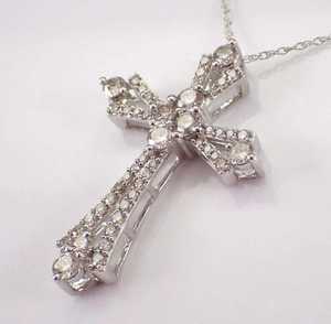 Collier pendentif croix en argent sterling 925 avec moissanite, plaqué or 18 carats, certifié GCI & IDGL, charme chrétien pour femme - Product Image 4