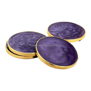 Ensemble de sous-verres en résine moderne, écologiques, durables et de haute qualité, personnalisables, motif marbre vert unique, logo personnalisé, pour la maison et les restaurants - Product Image 3