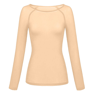 Top Deportivo Personalizado para Mujer, Blanco Sólido, Malla Transparente, Manga Corta Raglán, Corte Holgado, Cuello Redondo Amplio, Transpirable, de Secado Rápido, con Estampado - Product Image 4