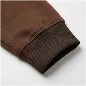Ensemble de survêtement marron à capuche pour homme, manches longues, fermeture éclair sur le devant, couleur unie, respirant, coupe décontractée, idéal pour l'automne - Product Image 6
