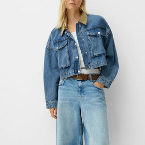 Veste en jean courte pour femme, articles de qualité supérieure, respirante, coupe-vent, effet délavé, vestes en jean fantaisie pour femme - Product Image 3