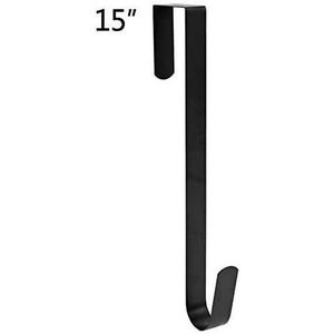 15\" <b>Wreath</b> <b>Hanger</b> <b>for</b> Front <b>Door</b> Sturdy Steel Over-the-<b>Door</b> <b>Hanger</b> Hook in Black One Piece Ornamental <b>Door</b> <b>Hanger</b> - Product Image 1