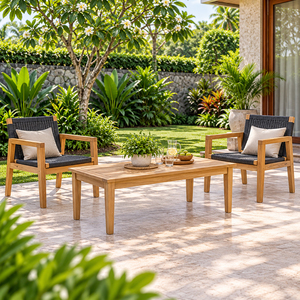 Classic Rectangular Outdoor Premium Solid <b>Teak</b> Best Romo <b>Teak</b> Rectangular Slatted Coffee <b>Table</b> Wholesale Patio <b>Garden</b> Furniture - Product Image 5