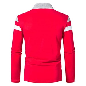 Camiseta Polo de Manga Larga con Cierre y Rayas, Fabricada en Fábrica, con Tela Personalizada, para Hombre - Product Image 6