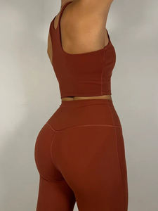 Haut court de sport personnalisé pour femme, col montant, séchage rapide, pour yoga, fitness, course à pied et entraînement - Product Image 2