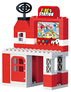Ensemble de gros blocs de construction OXFORD TODDLER Police et caserne de pompiers TN2851, à partir de 38 mois, fabriqué en Corée, avec figurines - Product Image 5