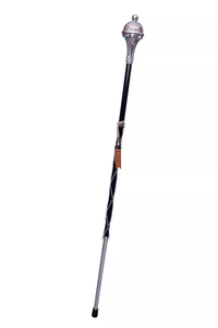 Masse de tambour-major traditionnelle personnalisée avec tête argentée et manche blanc – Design élégant et unique pour accessoires de défilé – Personnalisable - Product Image 5