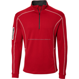 OEM Design Polyester Golf Men's Polo <b>Shirt</b> <b>Zip</b> Pullover Golf <b>Shirt</b> <b>With</b> Long Sleeve - Product Image 4