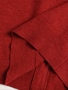 Cardigan en maille unie pour homme, bleu marine, à col mandarin, manches longues, anti-boulochage, infroissable, respirant, séchage rapide, avec fermeture éclair et boutons - Product Image 3