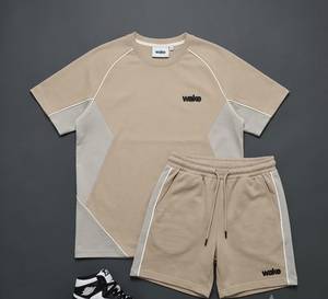 Men's 2026 Gradient T-Shirt And Shorts <b>Set</b> Crew Neck Street Style Breathable Polyester Spandex Summer Wear - Product Image 5