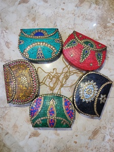 Craftstages International Handmade Stylish Metal Mosaic Luxury Evening <b>Clutch</b> <b>Bag</b> for Ladies' Wedding Party Stone Pattern - Product Image 5