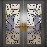 Porte d'entrée en fer forgé de qualité supérieure, porte d'entrée décorative en métal avec options de design personnalisées