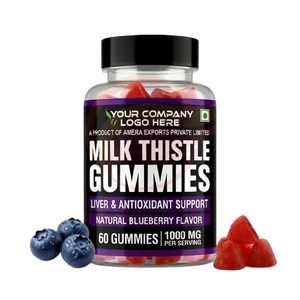 Milk Thistle Gummies Supplement Natural Blueberry Flavor Liver Support Herbal Gummies Private Label - Product Image 1