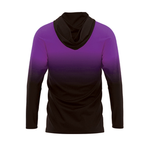 Maillot de football pour homme à manches longues, dégradé violet et noir, sublimé, en polyester respirant, coupe classique, toutes saisons - Product Image 2