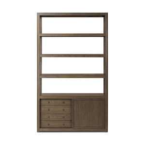 Meuble de salon moderne en bois massif avec 4 tiroirs et 5 étagères, meuble de rangement pour la maison - Product Image 6