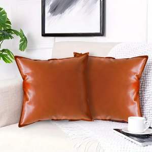 45cm Light Luxury Urban Simulated Leather Throw <b>Pillow</b> Wide Edge Decorative Cushion for <b>Sofa</b> Bed Living Room Modern Home Decor - Product Image 6