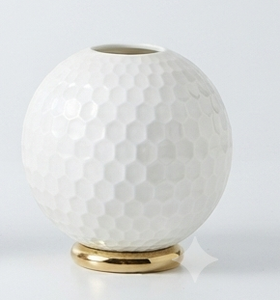 Grand pot à fleurs décoratif en porcelaine bleue et blanche émaillée, vase cannelé avec support métallique pour la décoration intérieure et les plantes. - Product Image 4