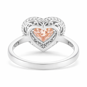 Anillo de compromiso minimalista de oro macizo de 10K, 14K o 18K con diamante cultivado en laboratorio de corte brillante redondo y en forma de corazón de 11.02 quilates, certificado por IGI. - Product Image 6