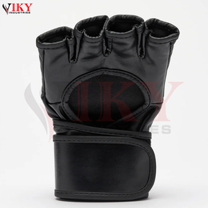 Gants de grappling MMA en cuir premium à doigts ouverts avec logo personnalisé, pour entraînement de combat mixte et libre, prix de gros - Product Image 3