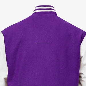 Blouson universitaire en jean enduit personnalisé, fabrication OEM directe usine, en laine et cuir, style baseball, unisexe, pour équipes, vente en gros - Product Image 4