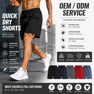 Pantalones Cortos Deportivos Transpirables de Secado Rápido para Hombre, con Bolsillos, Cintura con Cordón, Corte Holgado, Estilo Bermuda, Ropa Deportiva para Correr y Gimnasio - Product Image 3