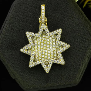 จี้เพชรทรงกลมเงินแท้ 925 ชุบโรเดียม สไตล์ฮิปฮอป ประดับเพชรแบบหนามเตย น้ำหนัก 7.50 กรัม ของขวัญเครื่องประดับสำหรับทุกเพศ - Product Image 3