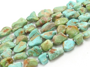 Arizona Turquoise 8 pouces poli rugueux Tumble perle 9-15MM de Long pierre minérale brute en vrac pour la fabrication de bijoux grossiste naturel - Product Image 3