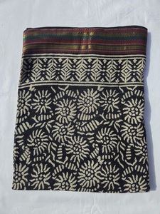 Elegant Handmade Cotton Sarong Pareo Scarf Wooden Block Print Leaf Pattern Lightweight Wholesale Beachwear for Women - Product Image 2